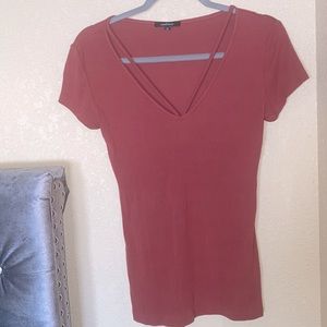 Red/Maroon V-Neck Shirt